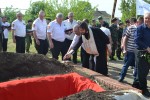 Участие в торжественном перезахоронении воина Красной Армии, погибшего при освобождении Брюховецкого района, хутор Красная Нива.
