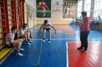 Общешкольные соревнования по прыжкам в длину с места в рамках месячника оборонно-массовой и военно-патриотической работы